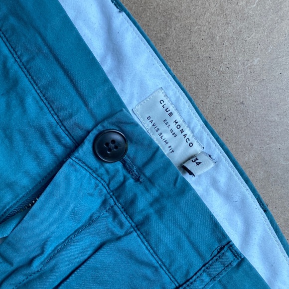 Club Monaco, 34/34 Davis slim fit pants - teal - Picture 1 of 2